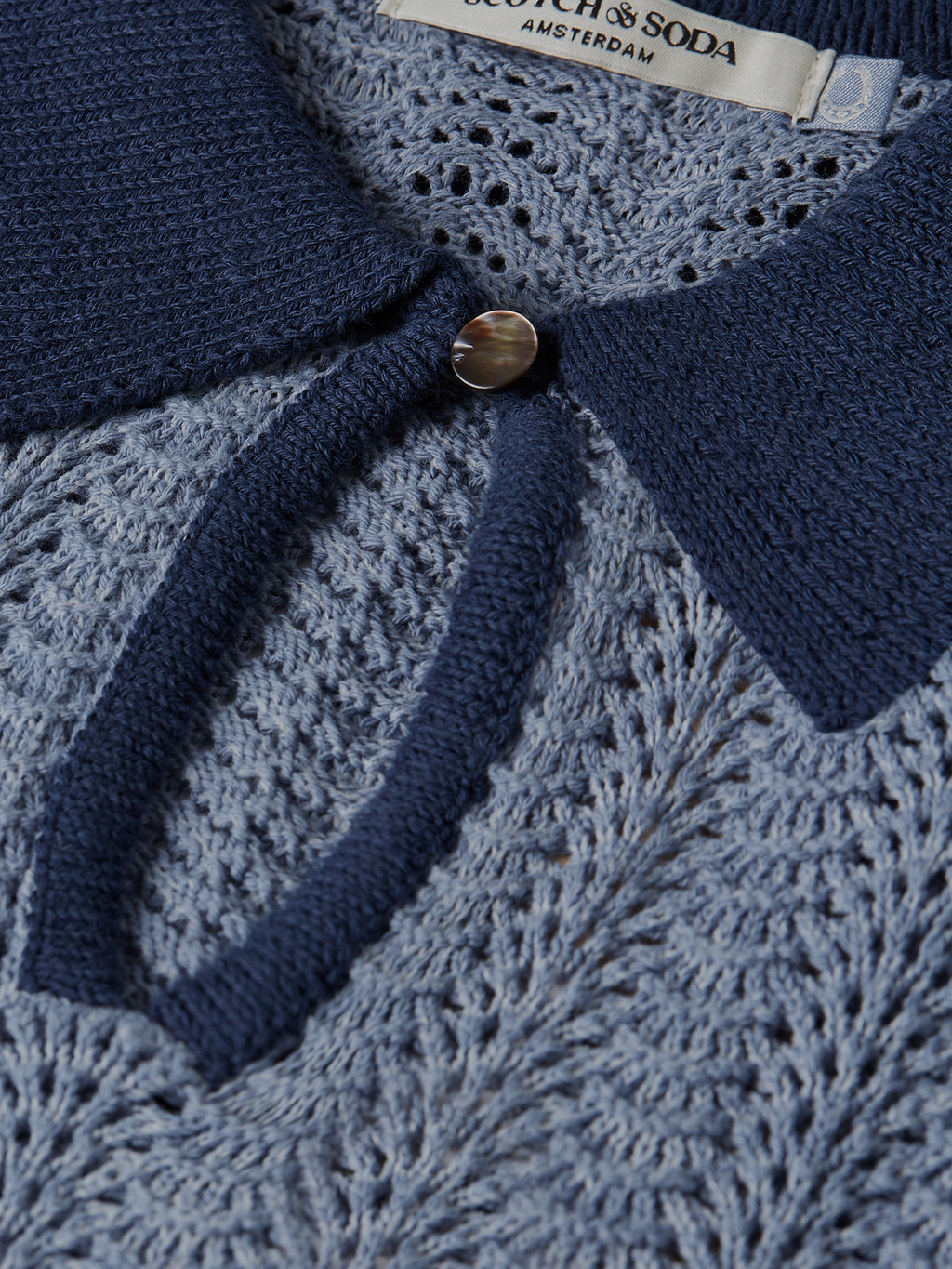 Pointelle Collared Knitted Tee