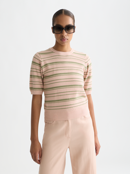 Textured Stripe Knitted Tee – Scotch & Soda