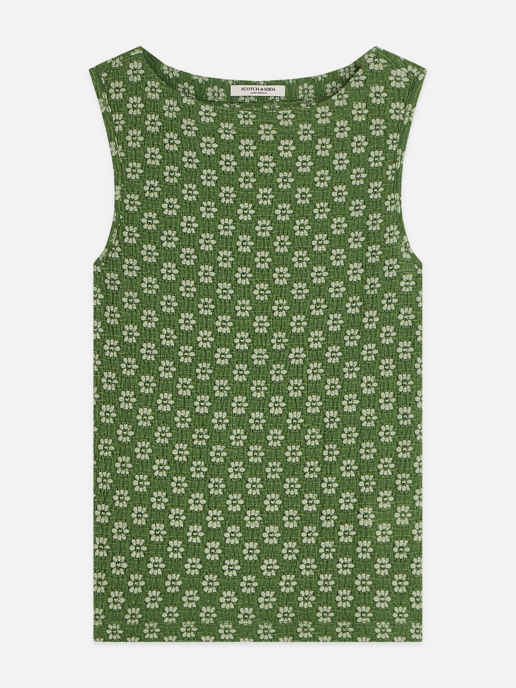 Structured Slash Neck Tank