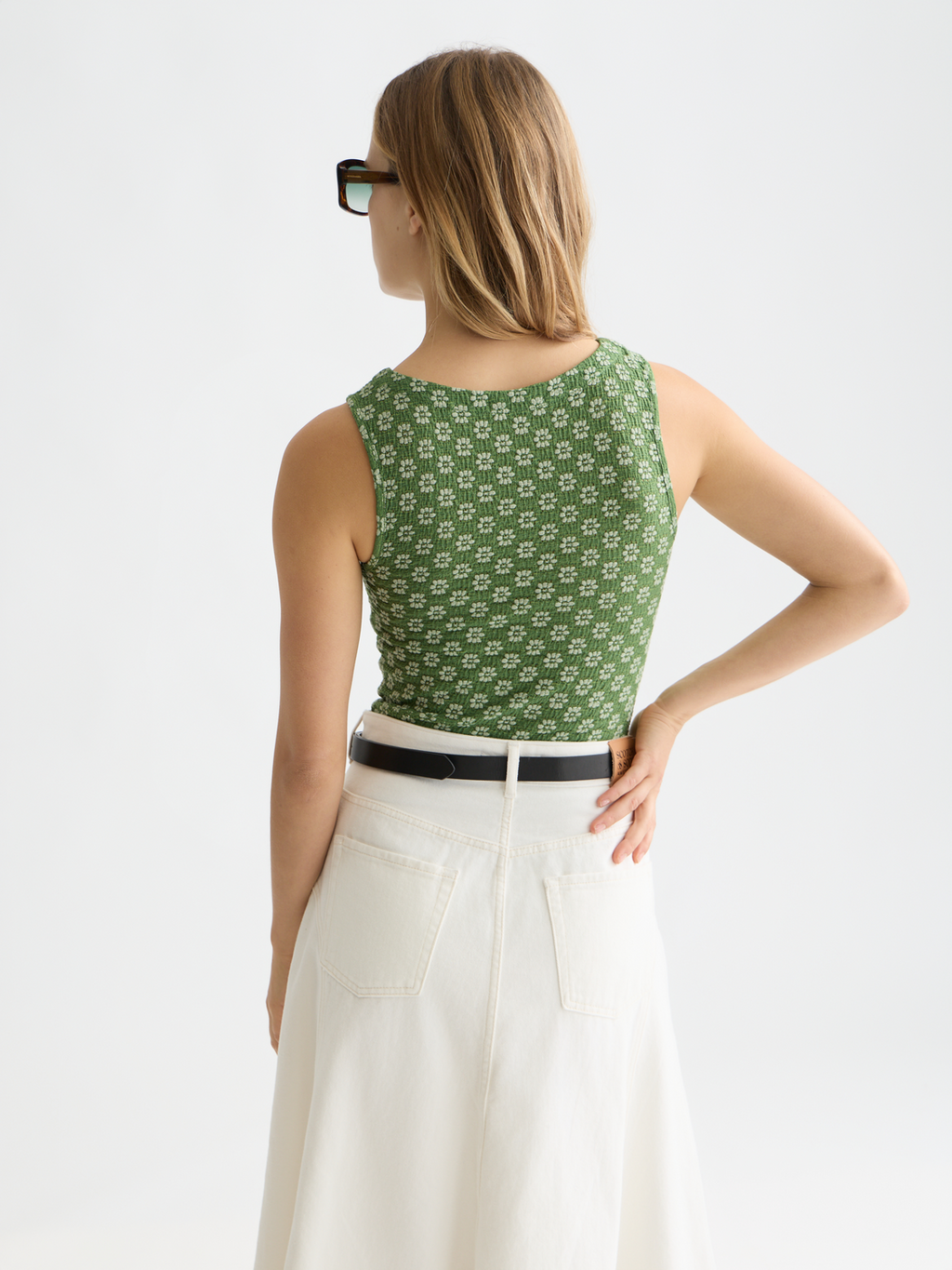 Structured Slash Neck Tank