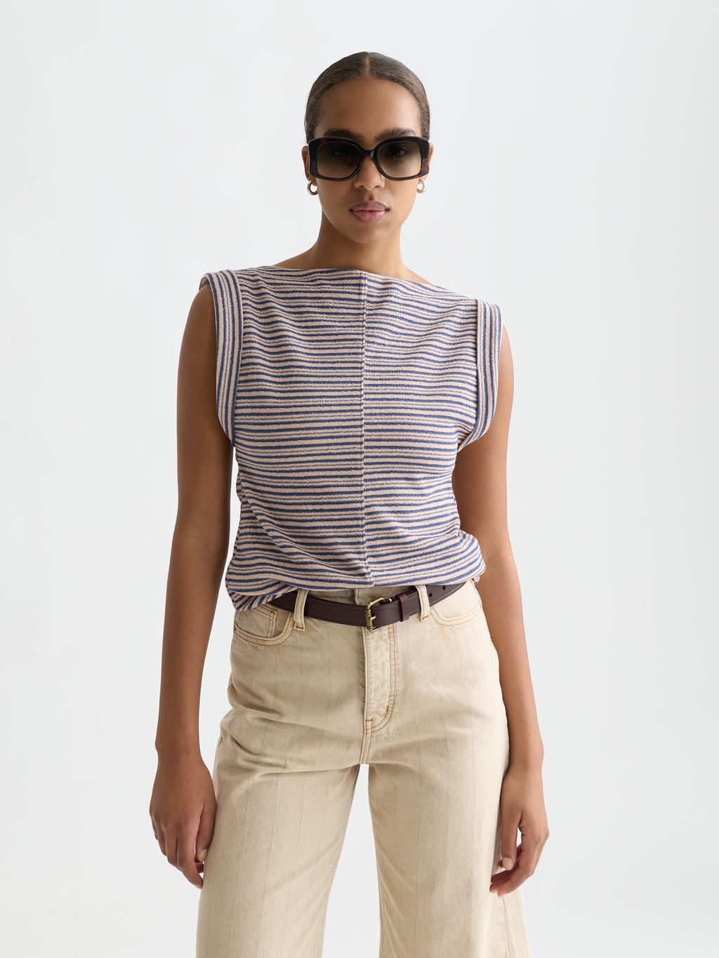 Striped T-Shirt With Rolled Up Sleeve