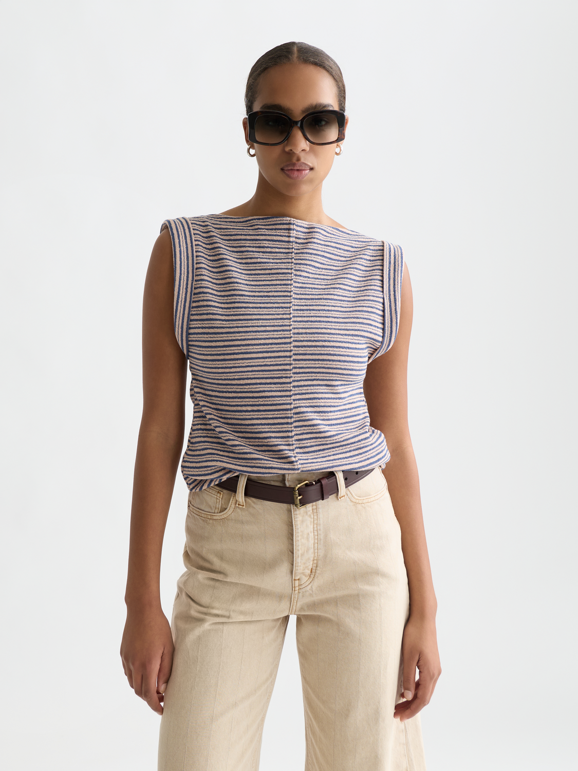 Striped T-Shirt With Rolled Up Sleeve