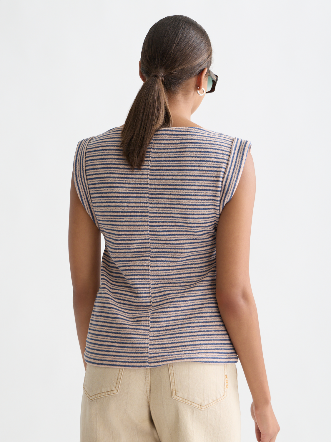 Striped T-Shirt With Rolled Up Sleeve