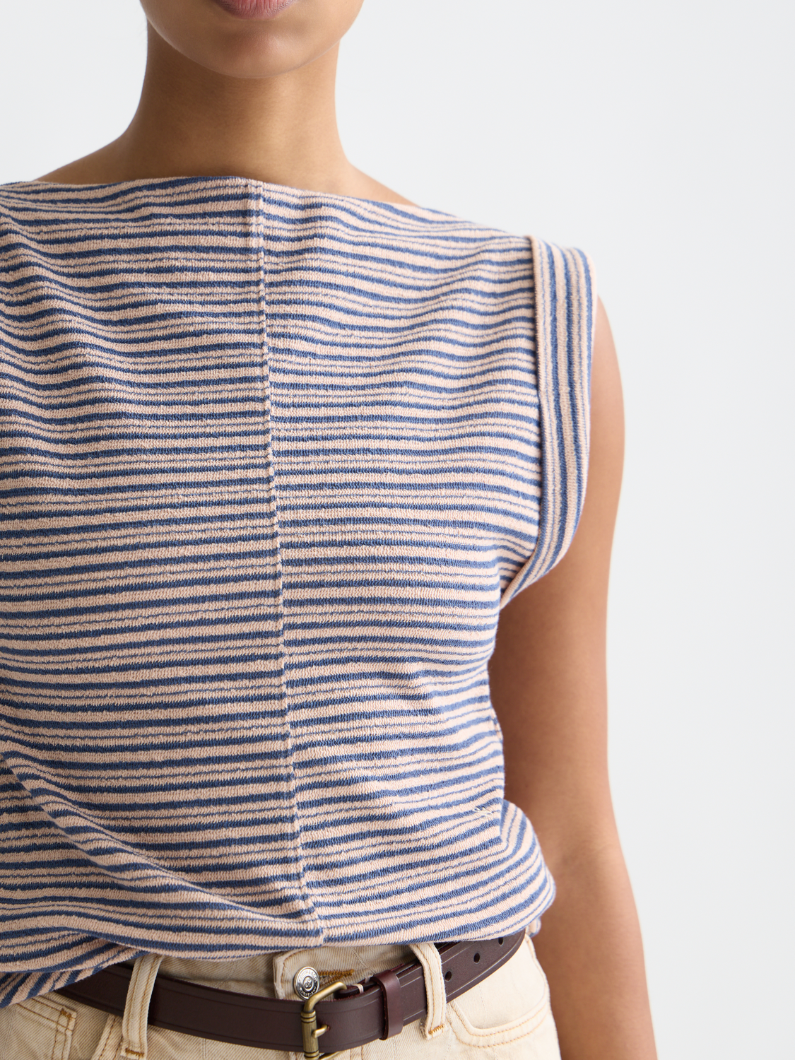 Striped T-Shirt With Rolled Up Sleeve