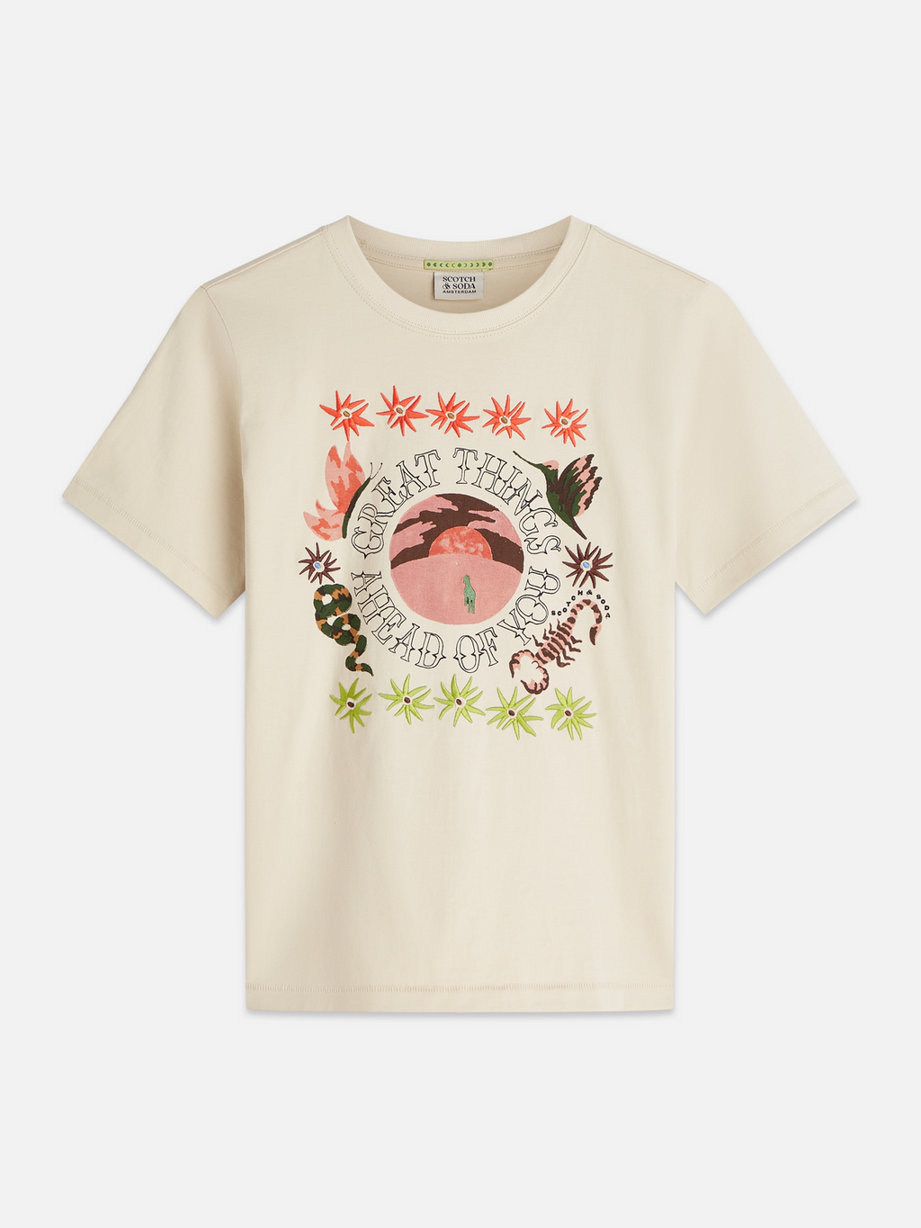 Embroidered Artwork Regular-Fit T-Shirt