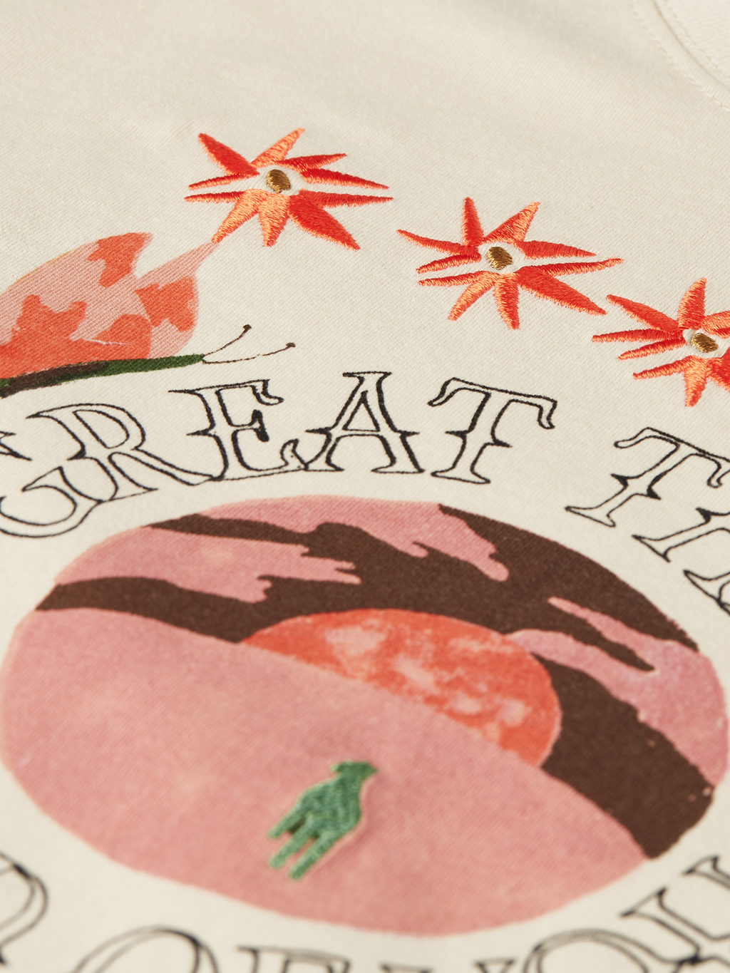 Embroidered Artwork Regular-Fit T-Shirt