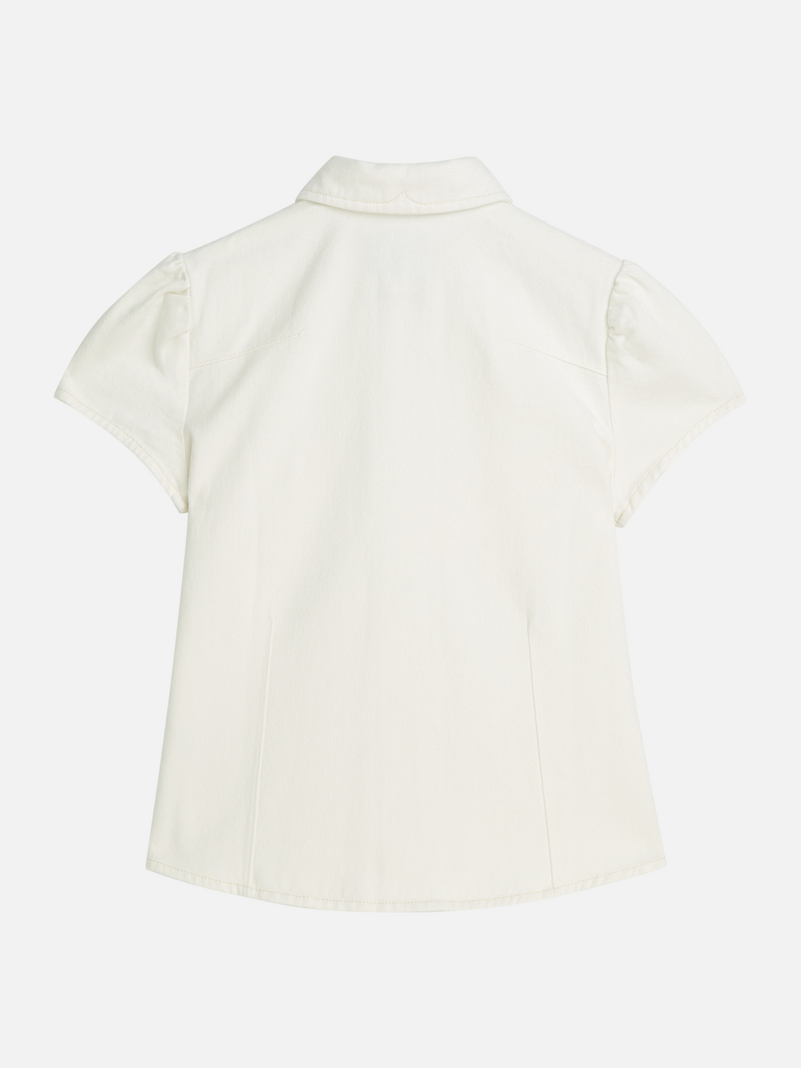 Cap Sleeve Fitted Denim Shirt