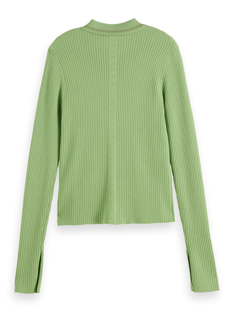 Rib Polo Cardigan