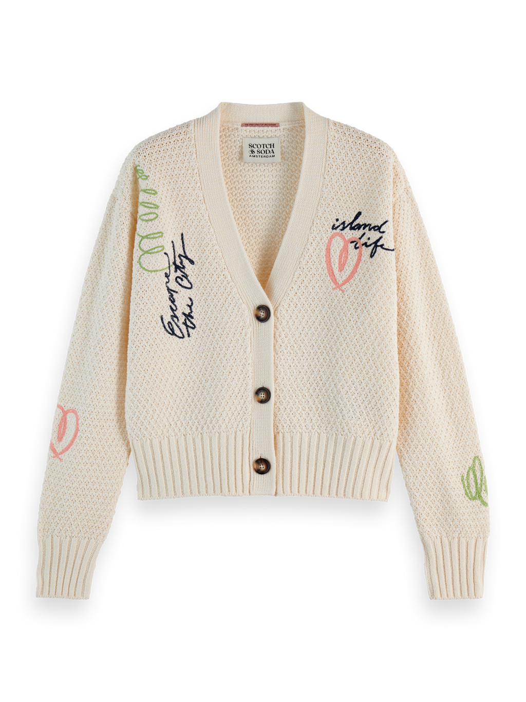 Embroidered Relaxed-Fit Cardigan