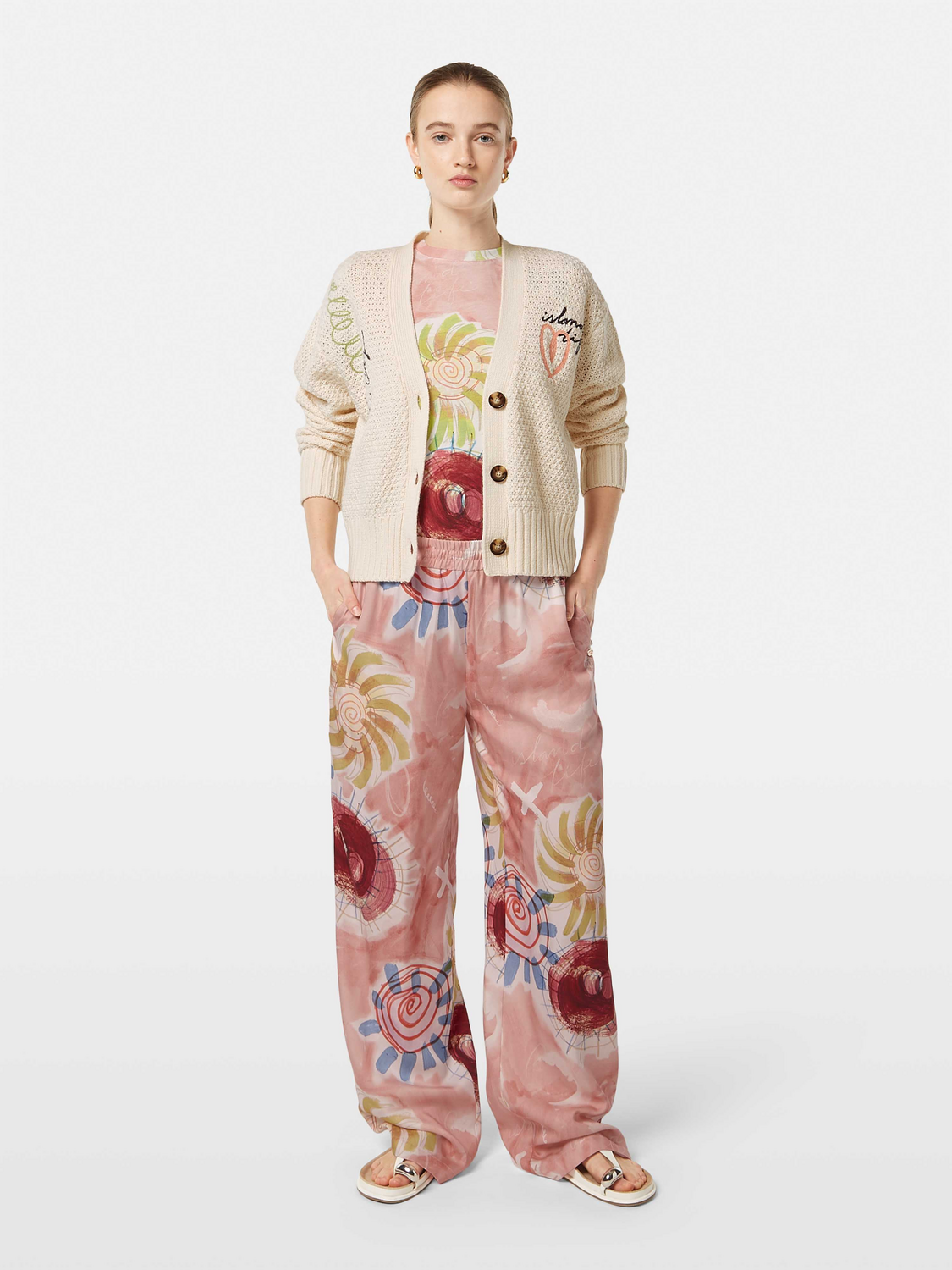 Embroidered Relaxed-Fit Cardigan