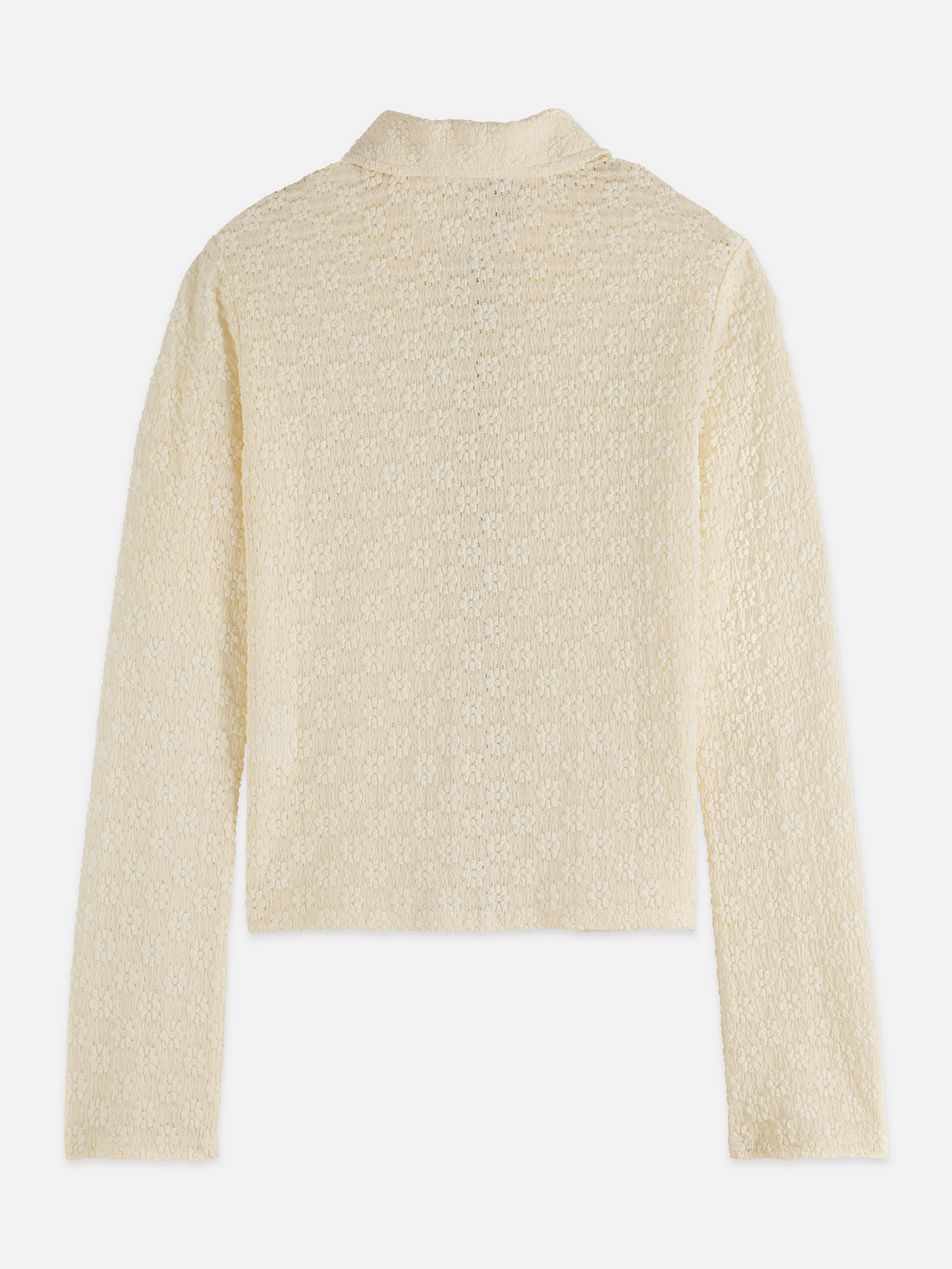 Zip Through Open Structure Long Sleeve T-Shirt