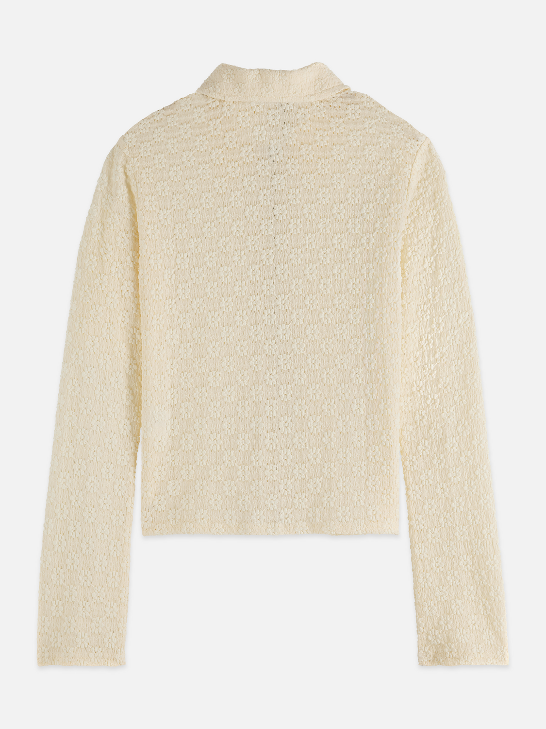 Zip Through Open Structure Long Sleeve T-Shirt