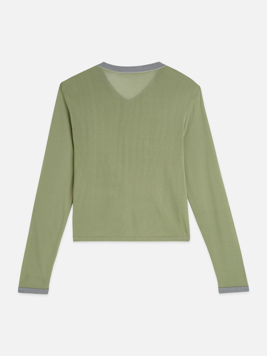 Stripe Trim Relaxed Cardigan