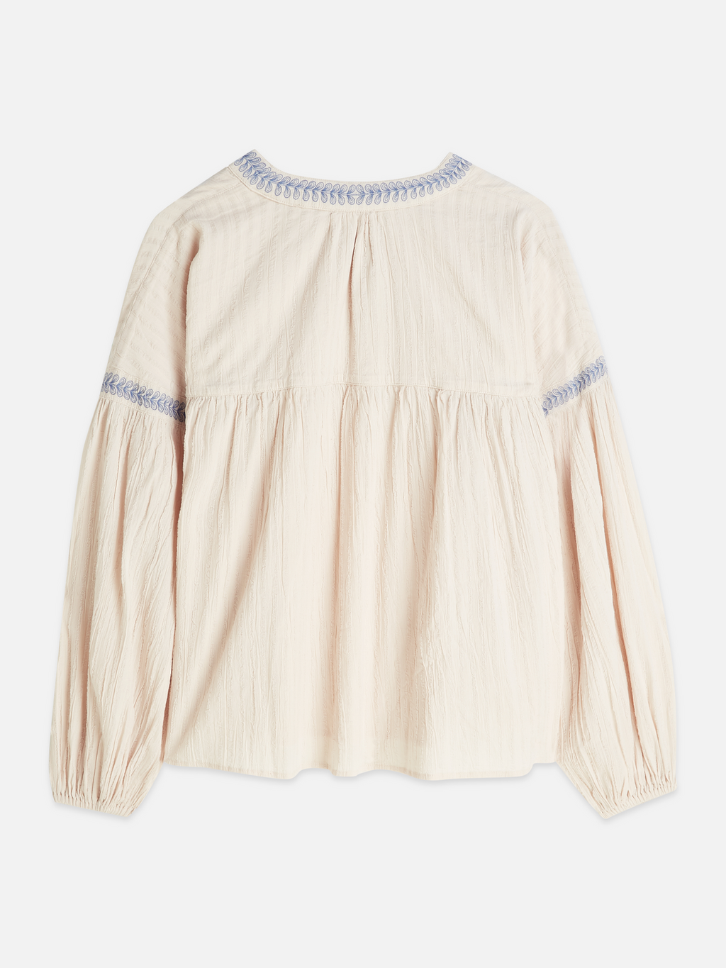 Cotton Crepe Blouse With Embroidered Details