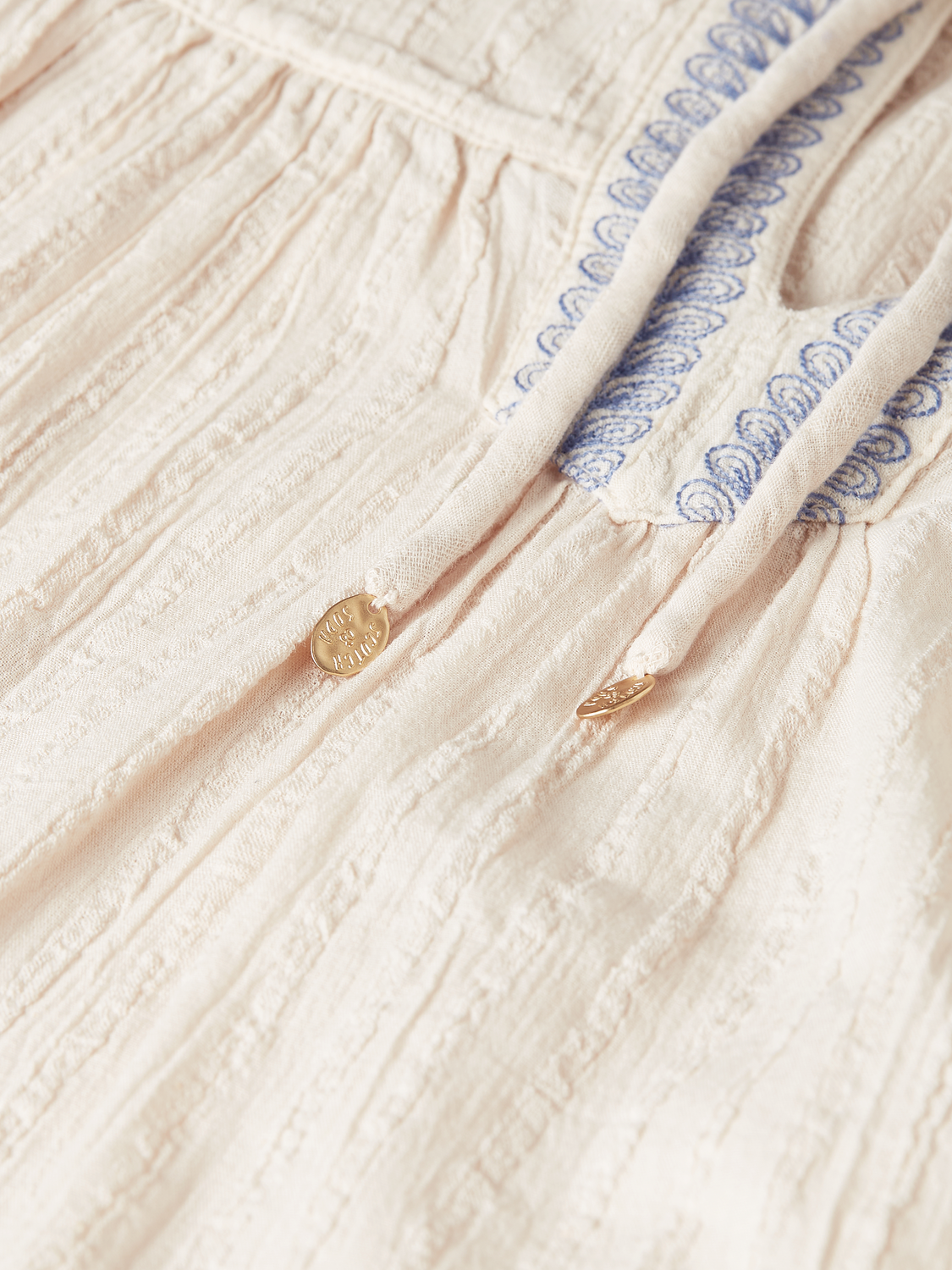 Cotton Crepe Blouse With Embroidered Details