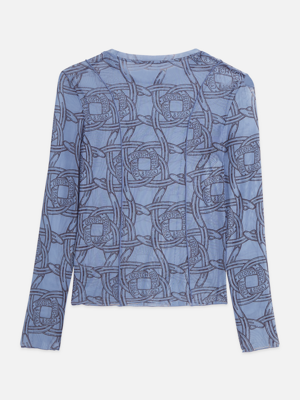 Printed Mesh Long Sleeve T-Shirt