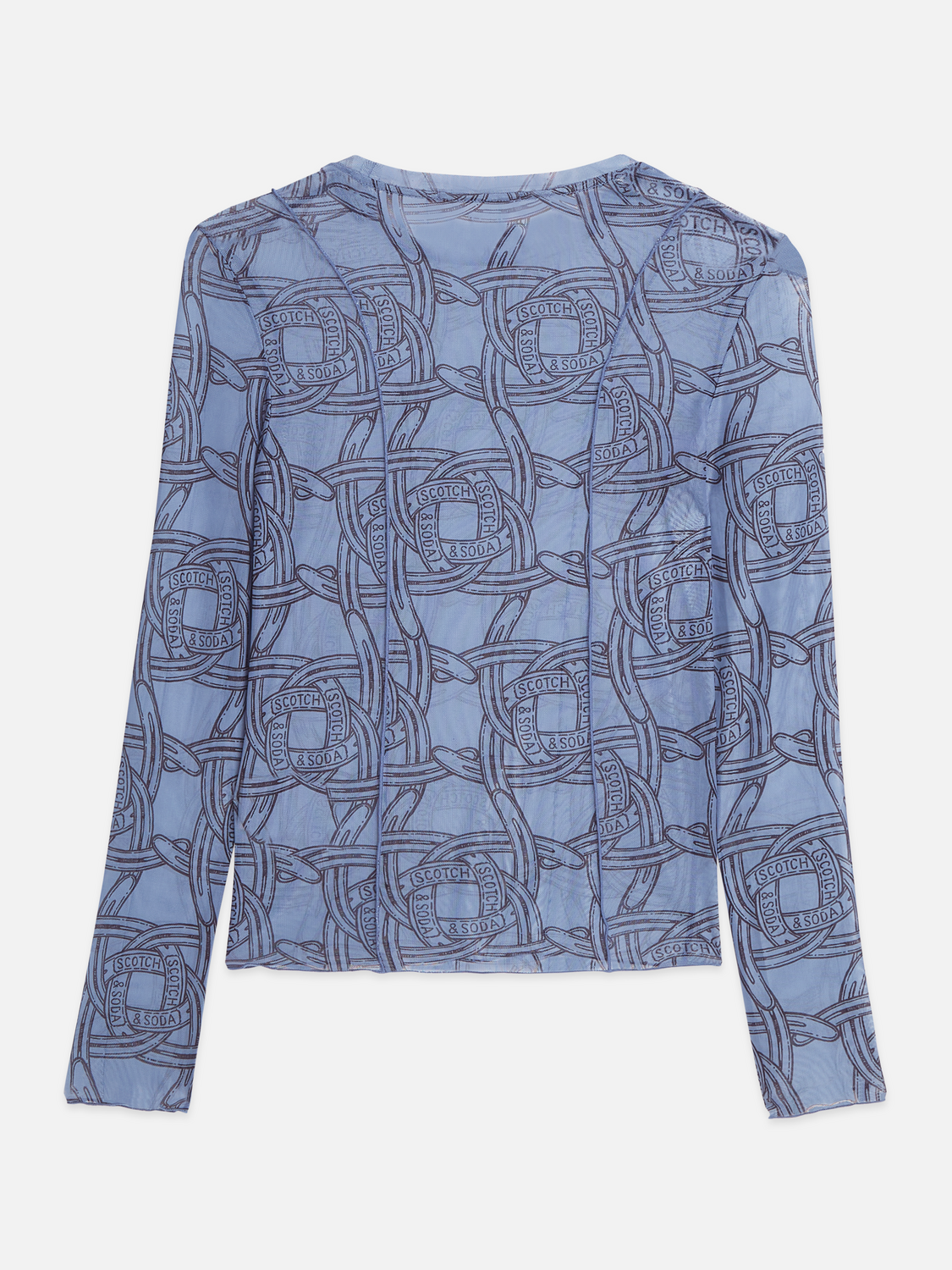Printed Mesh Long Sleeve T-Shirt
