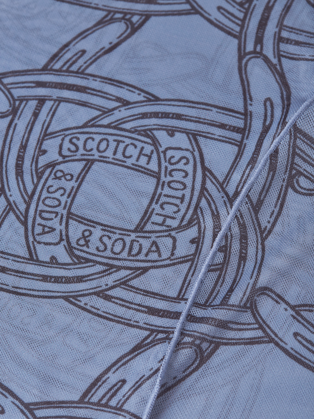 Printed Mesh Long Sleeve T-Shirt