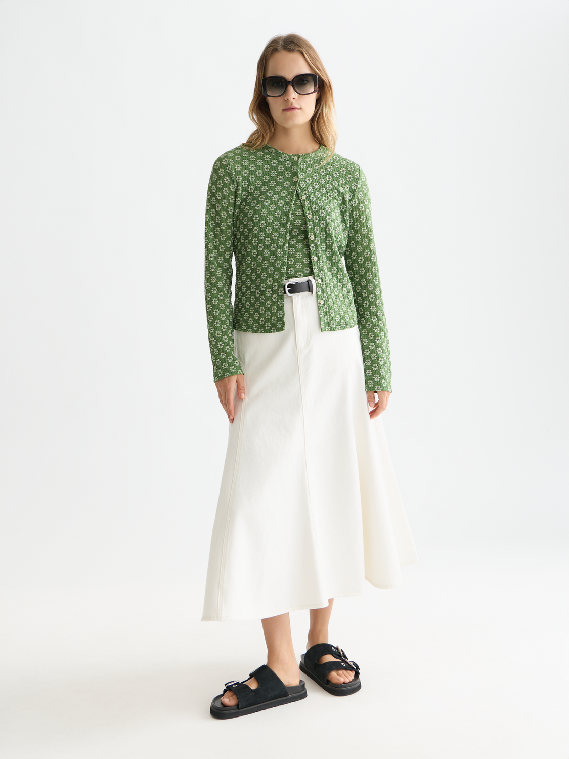 Structured Button Up Long Sleeve T-Shirt