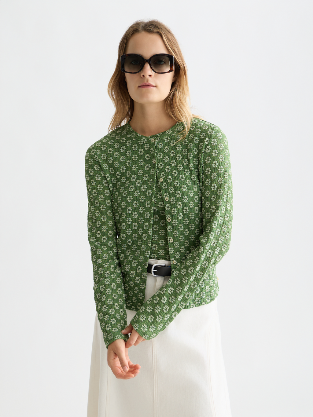 Structured Button Up Long Sleeve T-Shirt