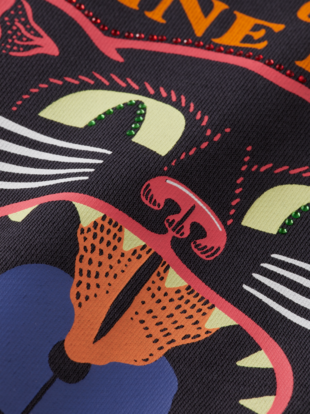 Rhinestone Artwork Loose-Fit Sweatshirt