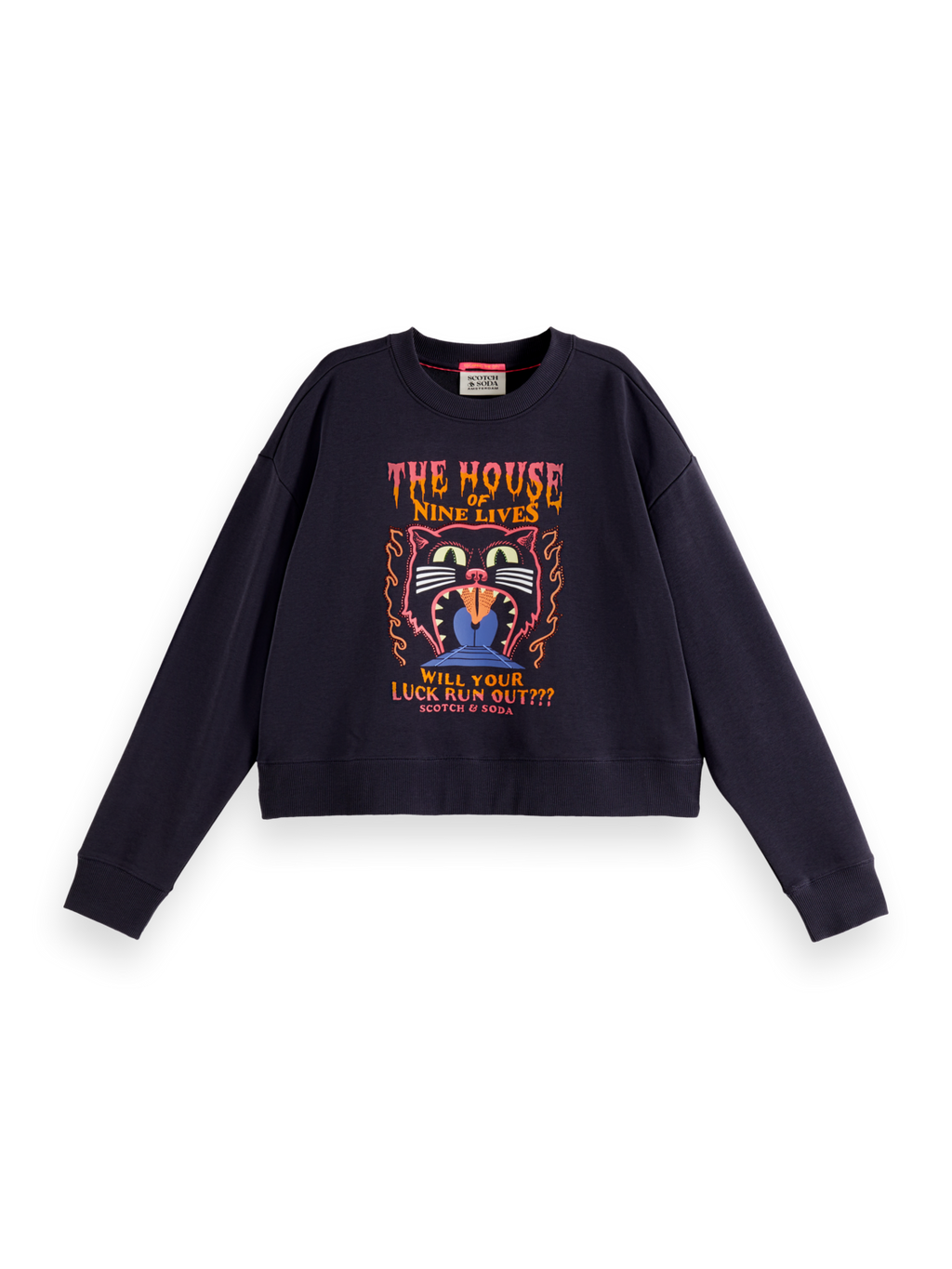 Rhinestone Artwork Loose-Fit Sweatshirt