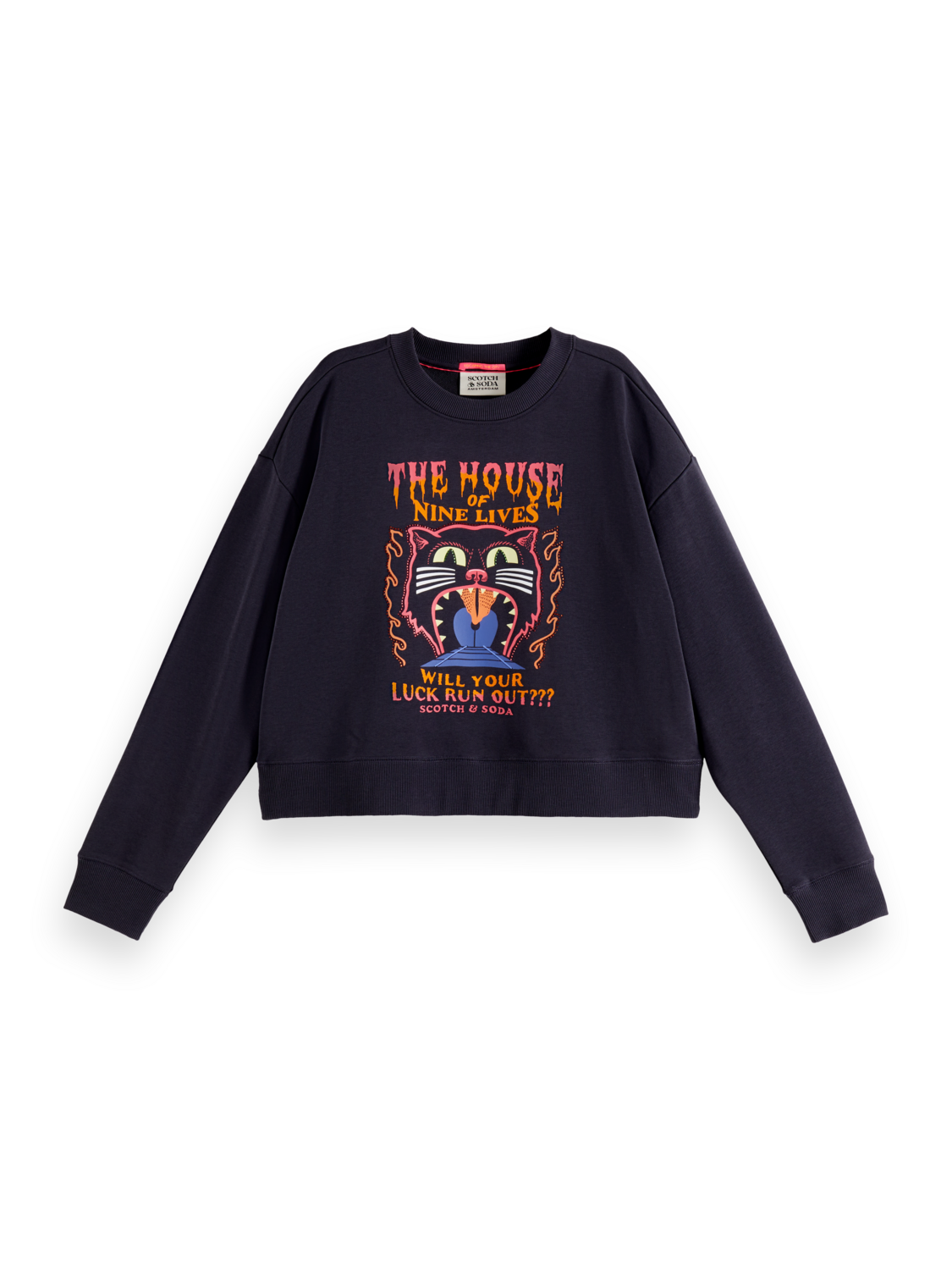 Rhinestone Artwork Loose-Fit Sweatshirt