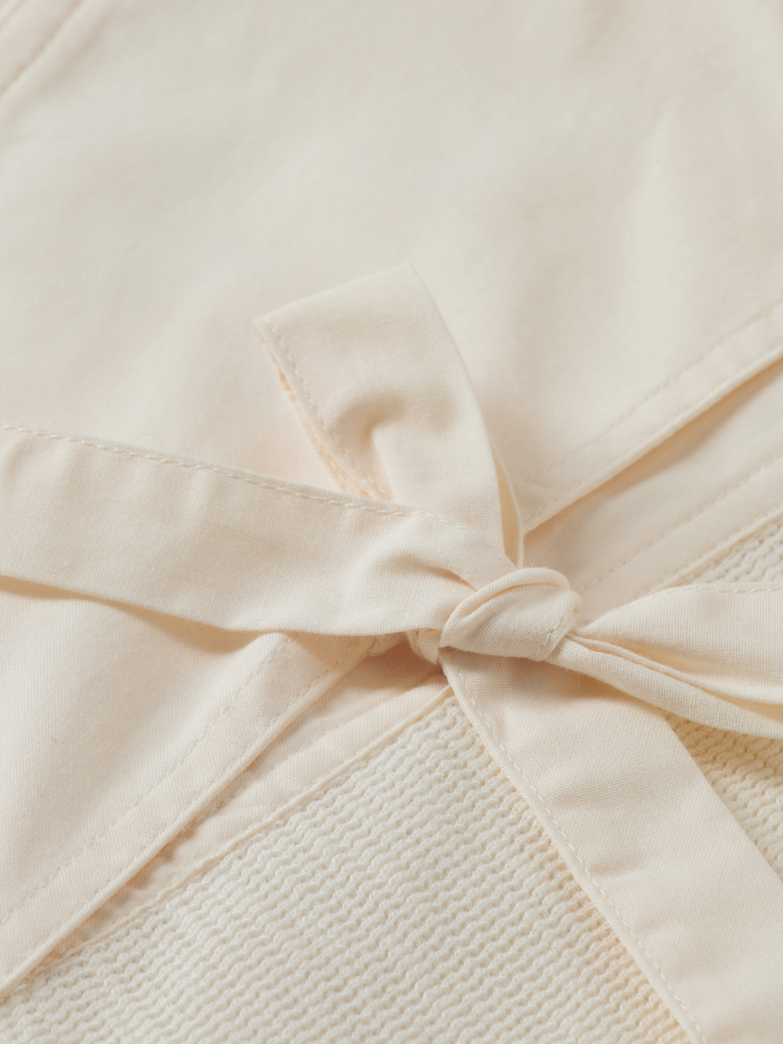 Open Neck Sweatshirt With Woven Front Placket