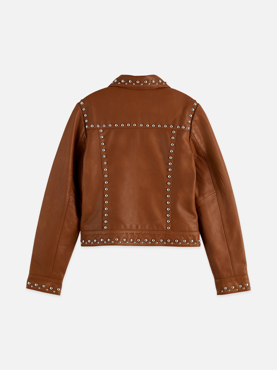 Studded Leather Trucker Jacket