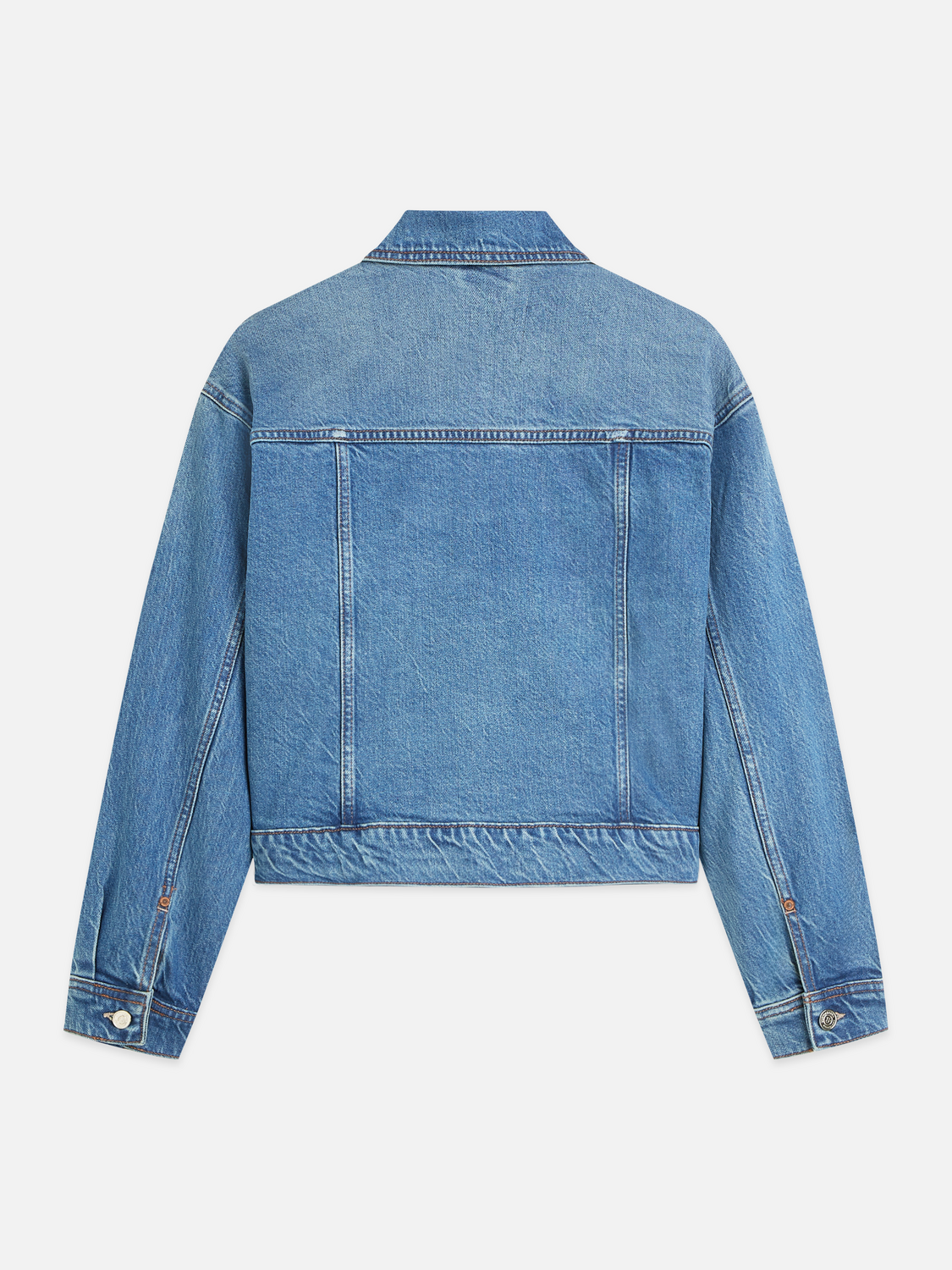 Pleat Front Denim Trucker Jacket
