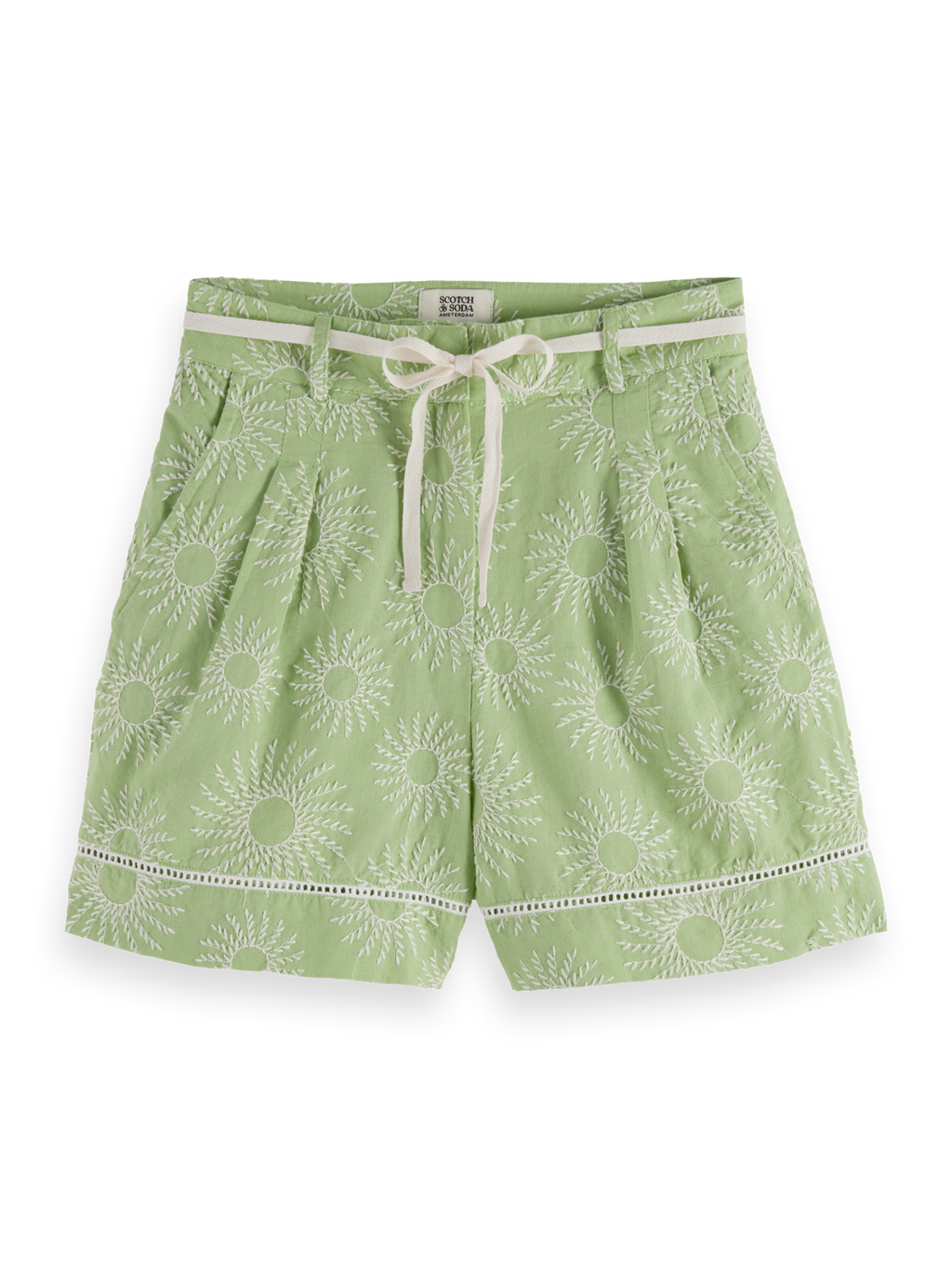High-Rise Broderie Shorts