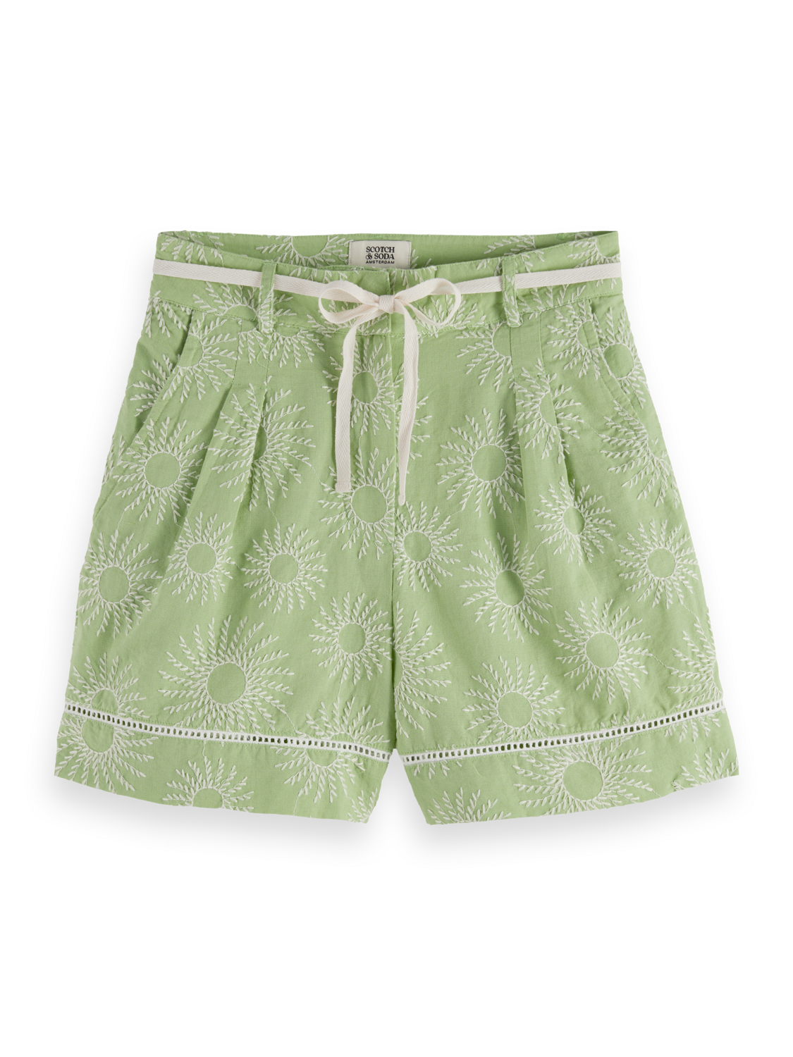 High-Rise Broderie Shorts