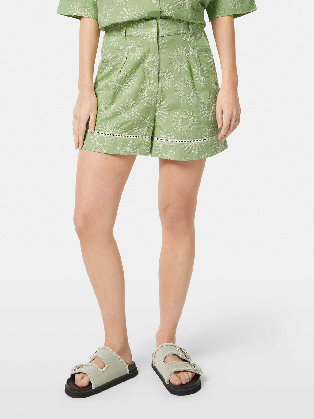 High-Rise Broderie Shorts