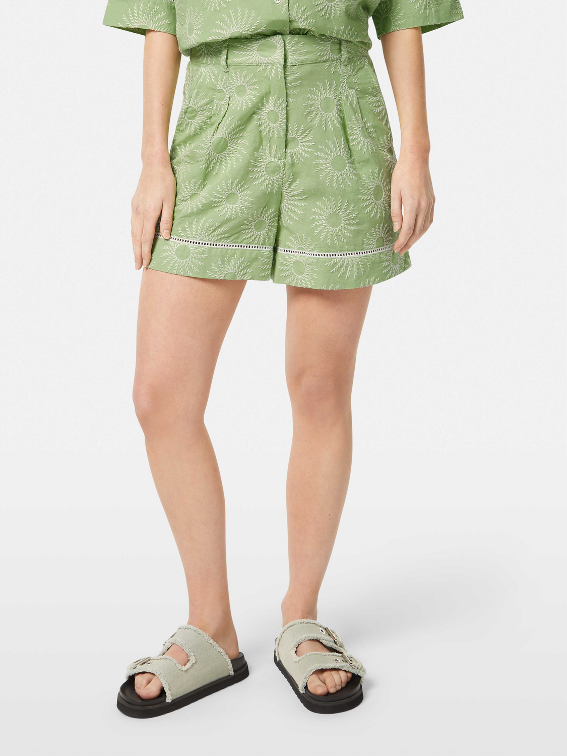 High-Rise Broderie Shorts