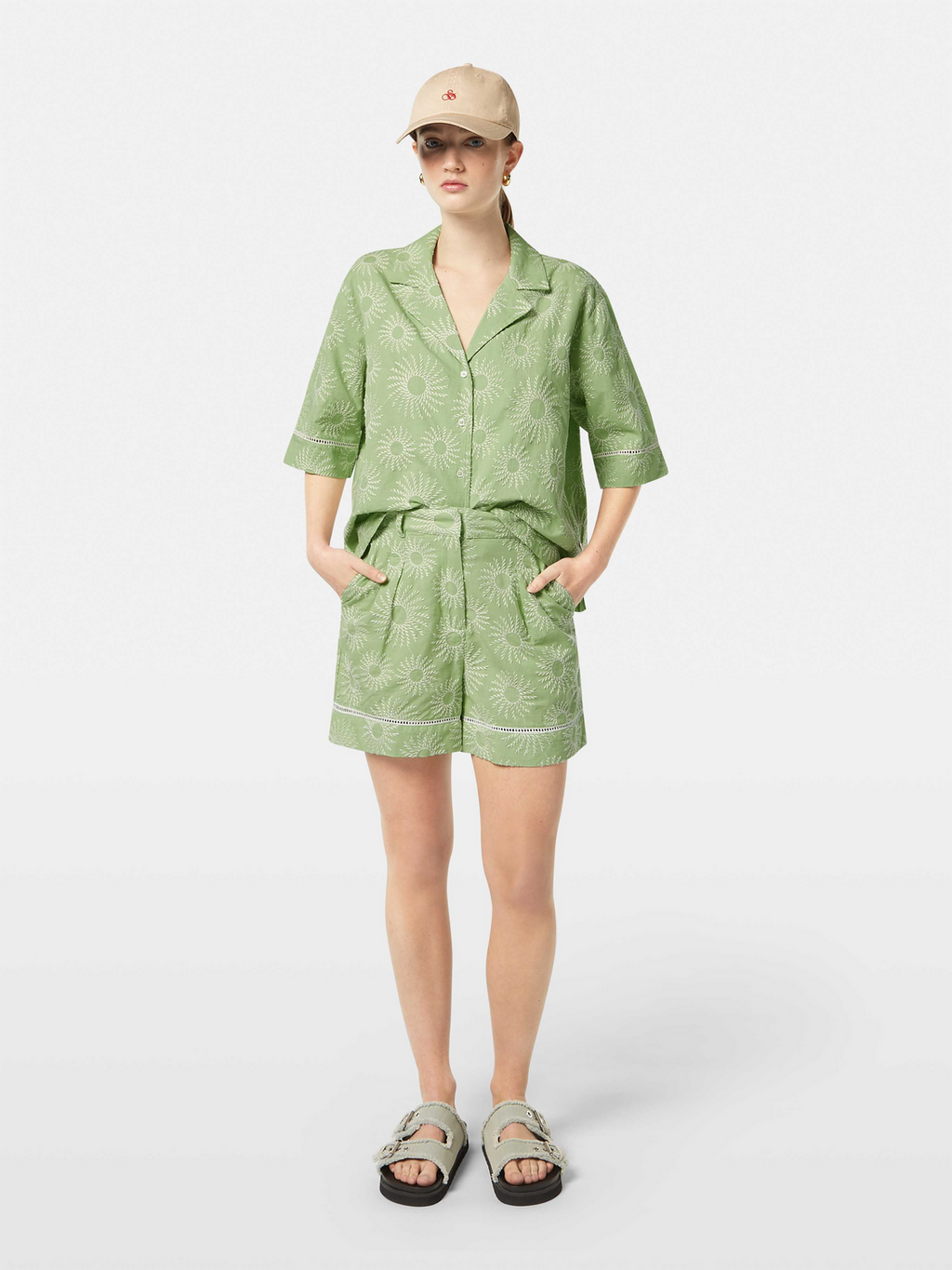 High-Rise Broderie Shorts