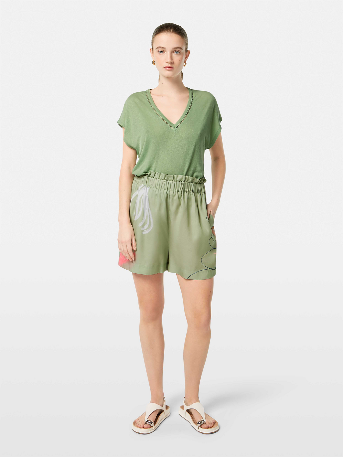 High-Rise Printed Short