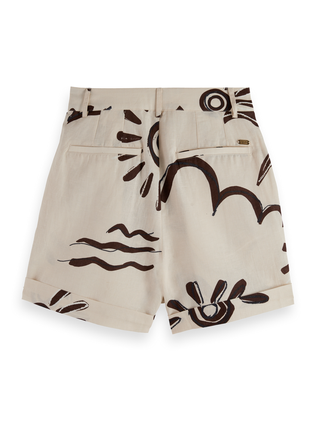 Inky Sun Linen Printed Short