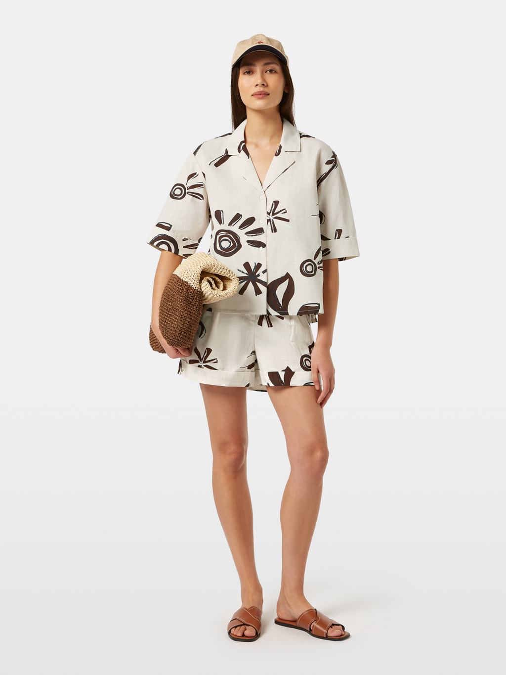Inky Sun Linen Printed Short