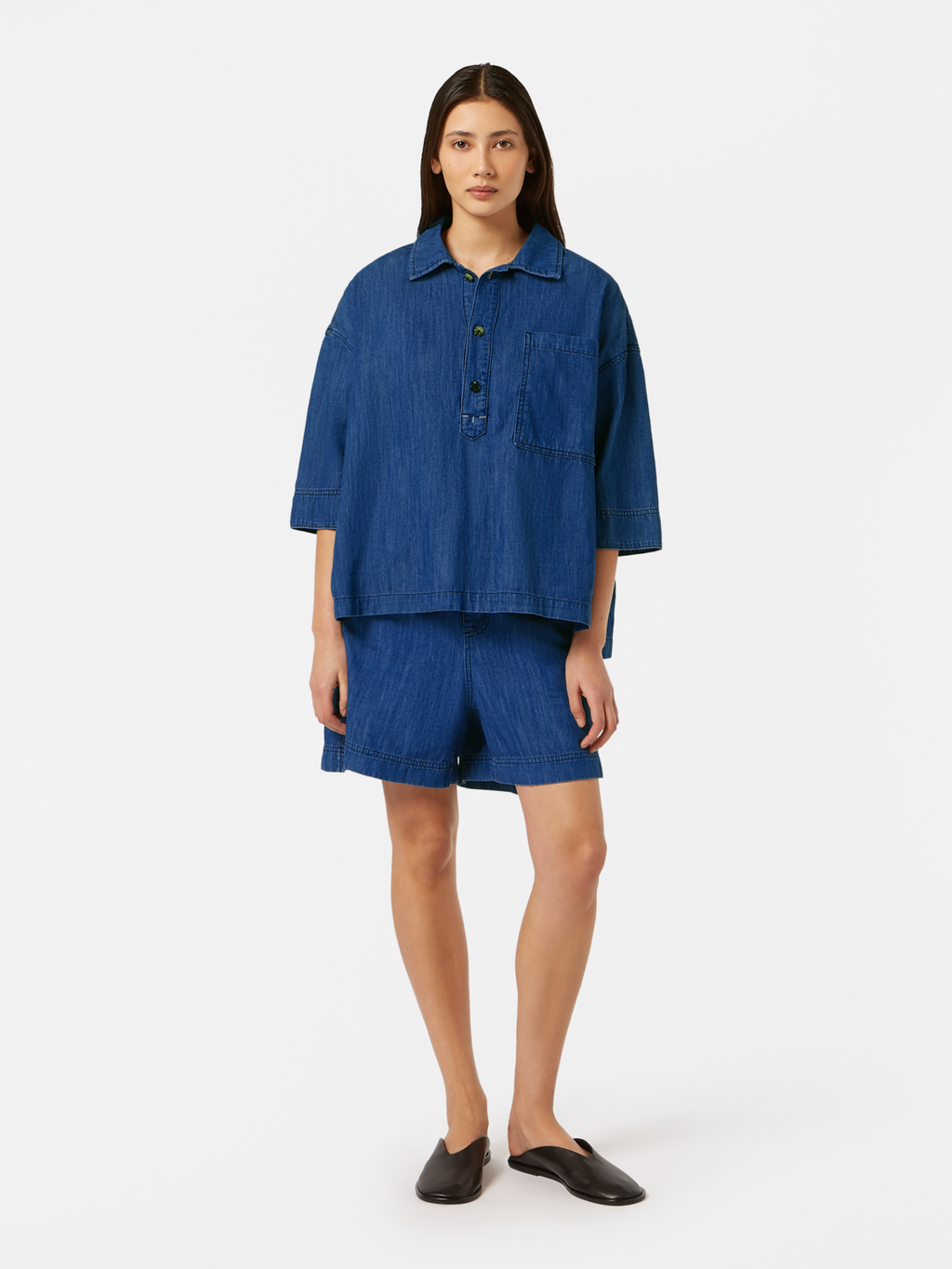 Lightweight Denim Utility Short | Washed Indigo