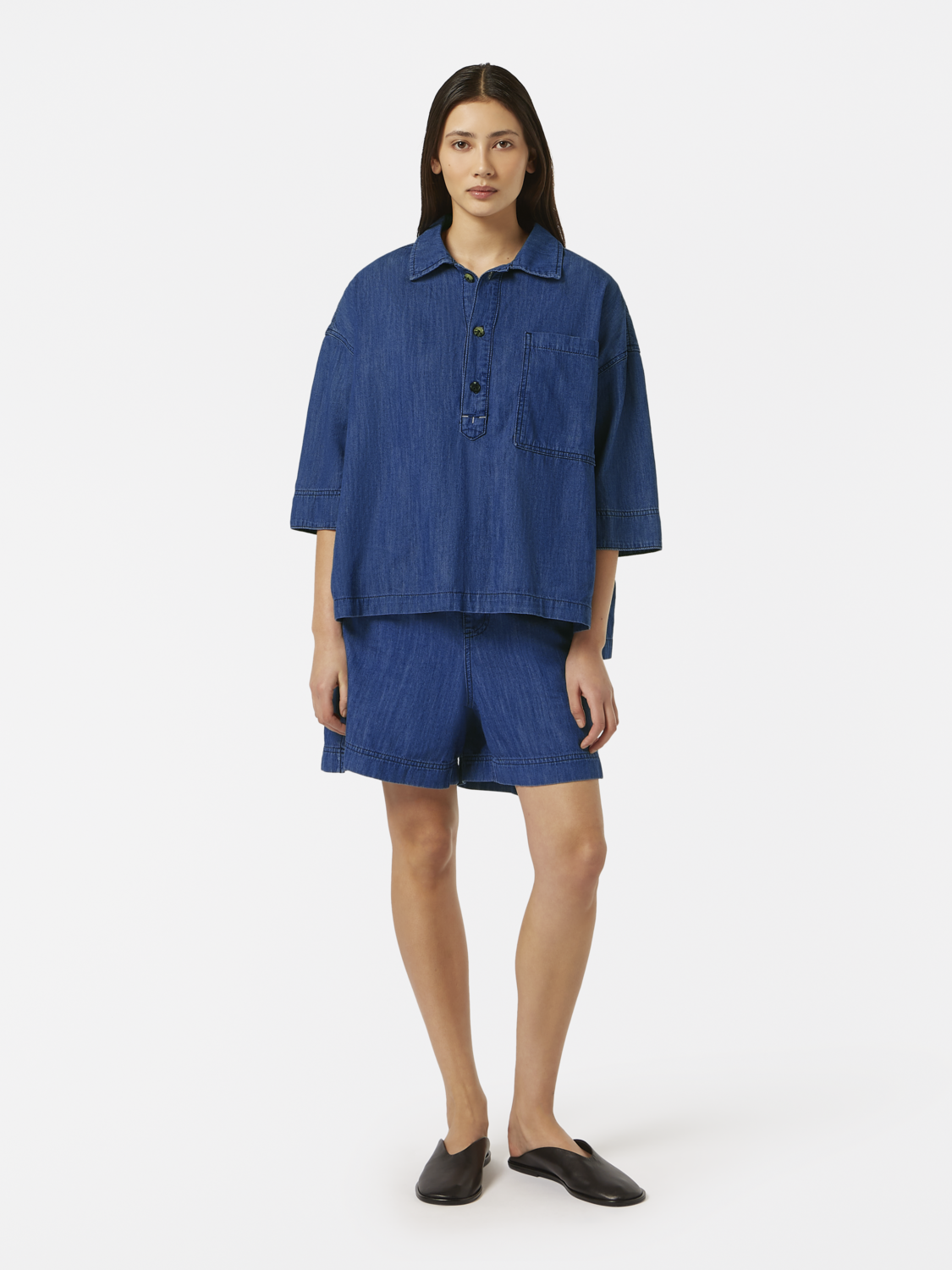 Lightweight Denim Utility Short | Washed Indigo