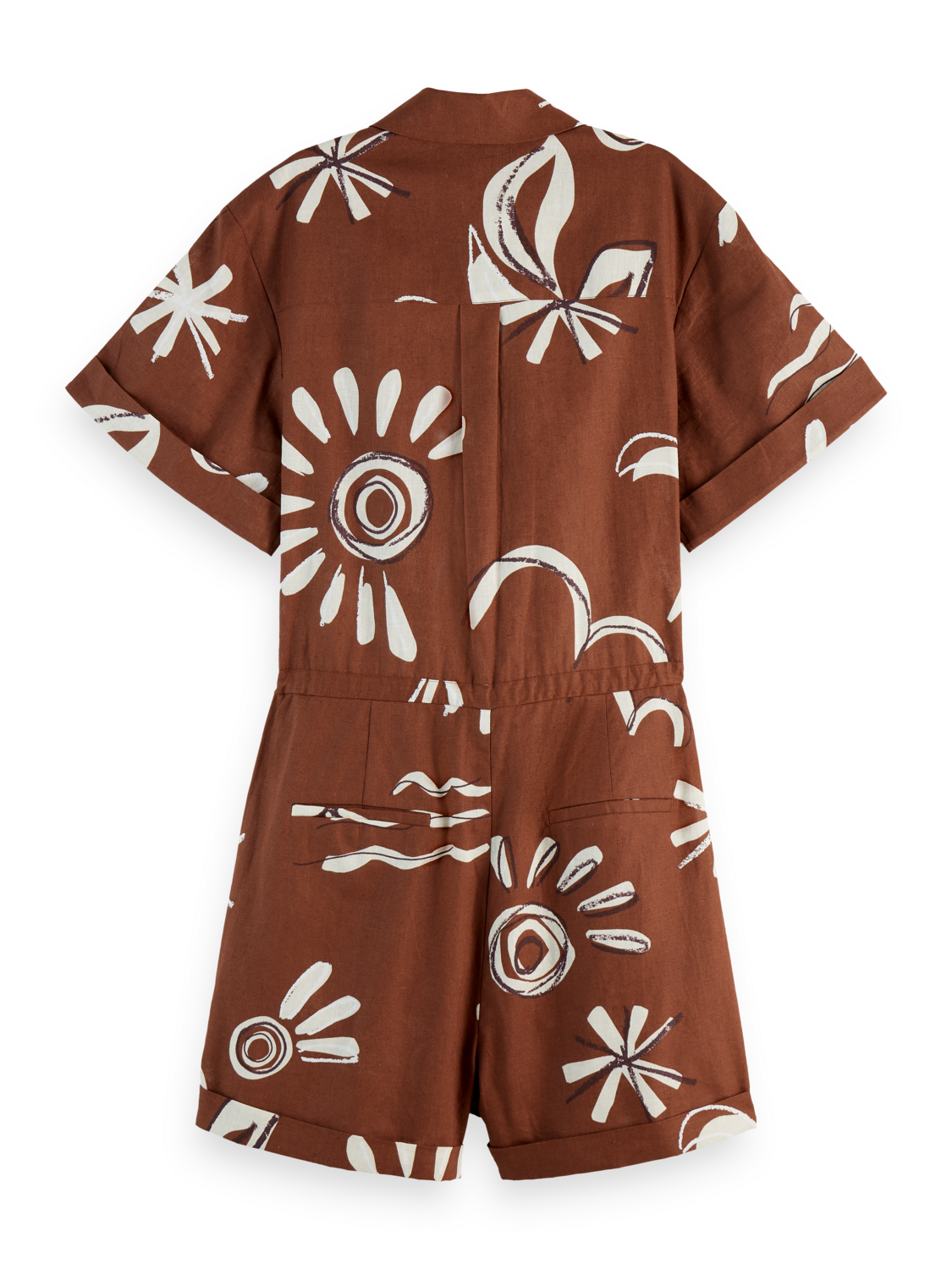 Inky Sun Linen Utility Playsuit