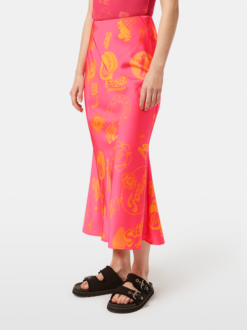 scotch and soda printed satin dress SCOTCH & SODA Printed Satin Midi Dress