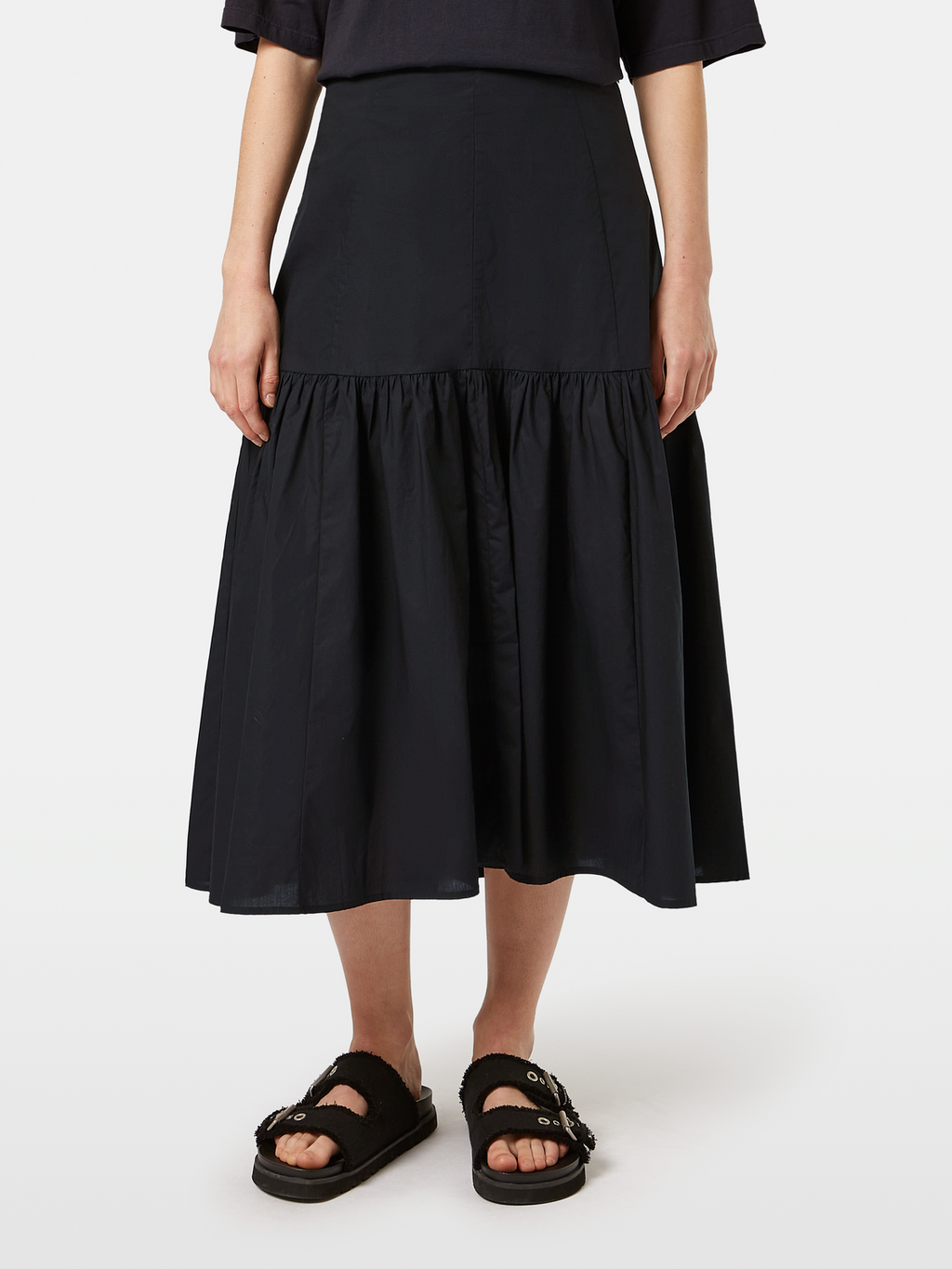 Tiered Midi Skirt
