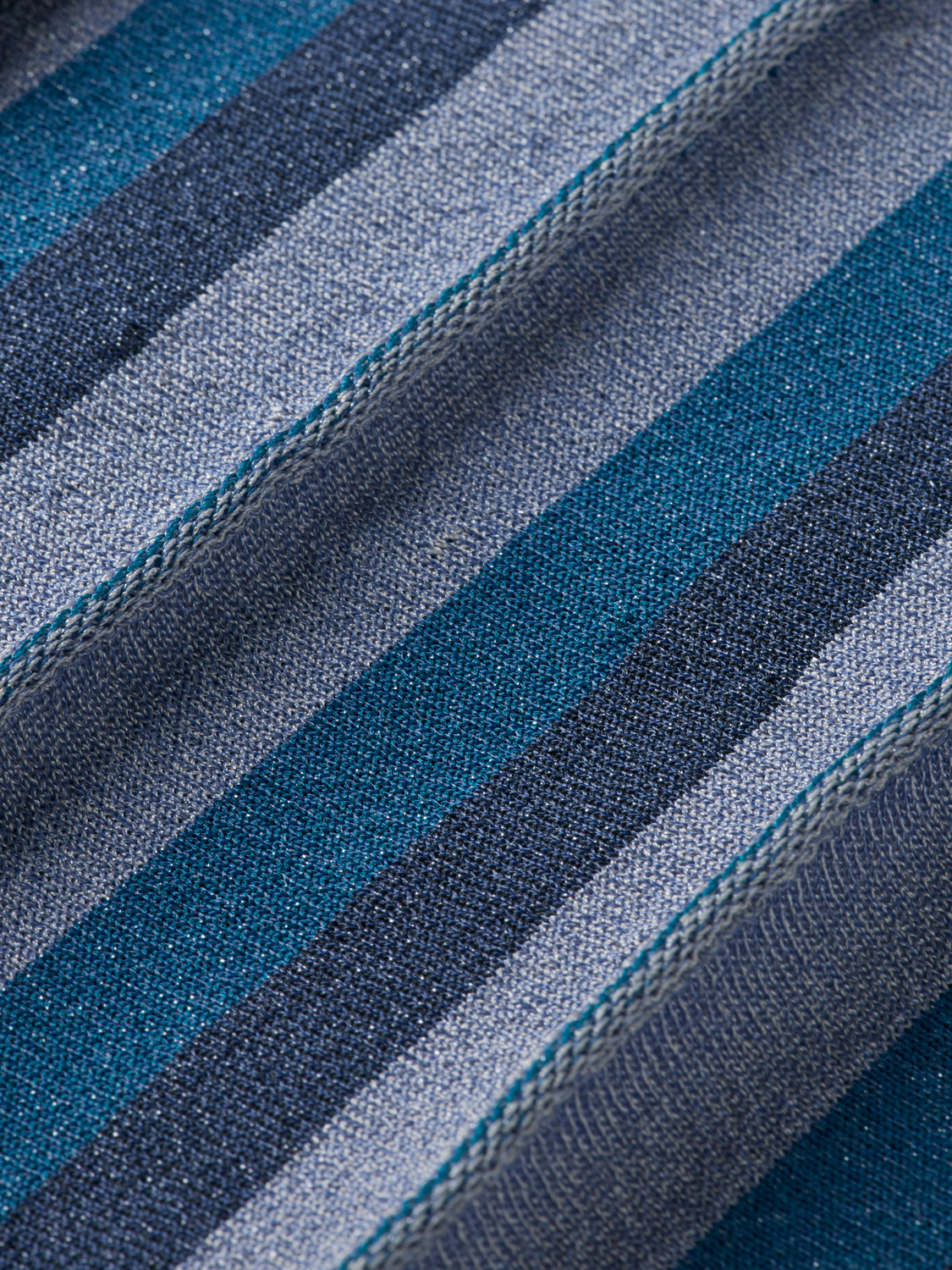 Pleated Stripe Knitted Midi Skirt