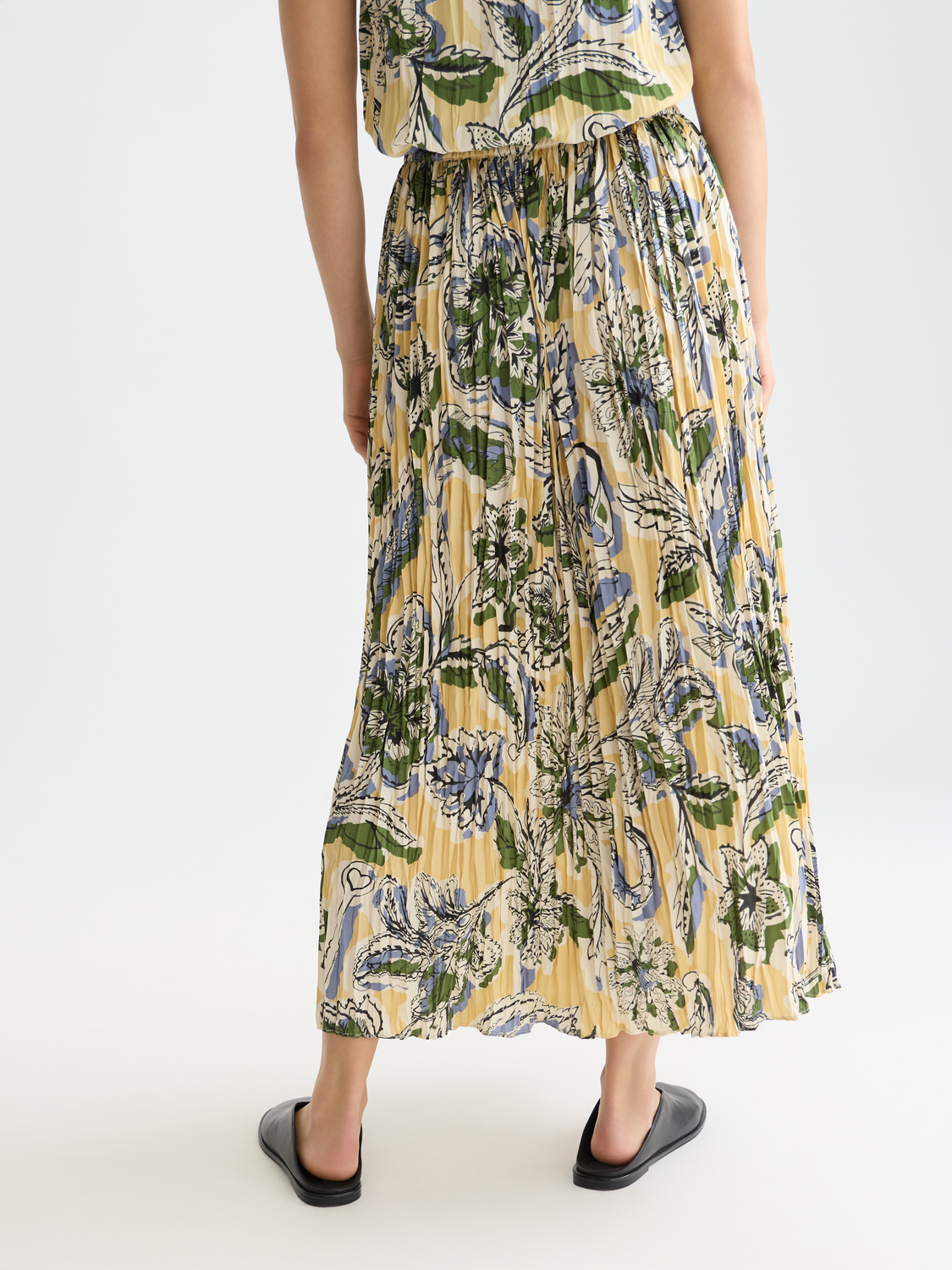 Printed Micro Pleat Skirt