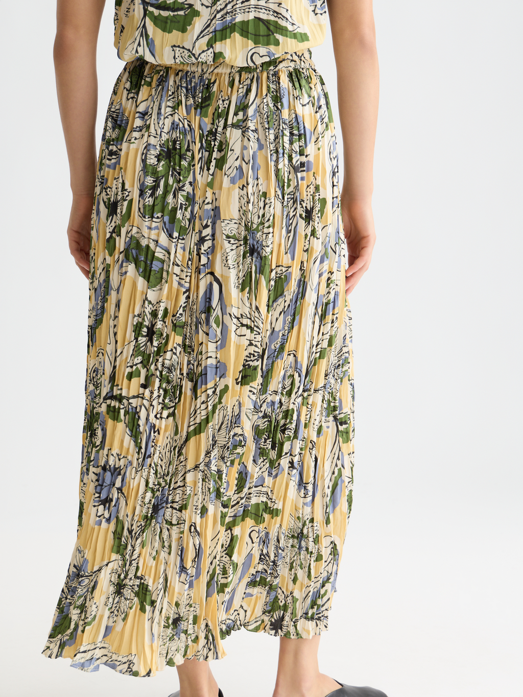 Printed Micro Pleat Skirt