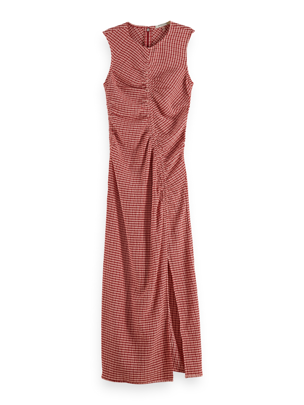 Structured Gingham Midi Dress