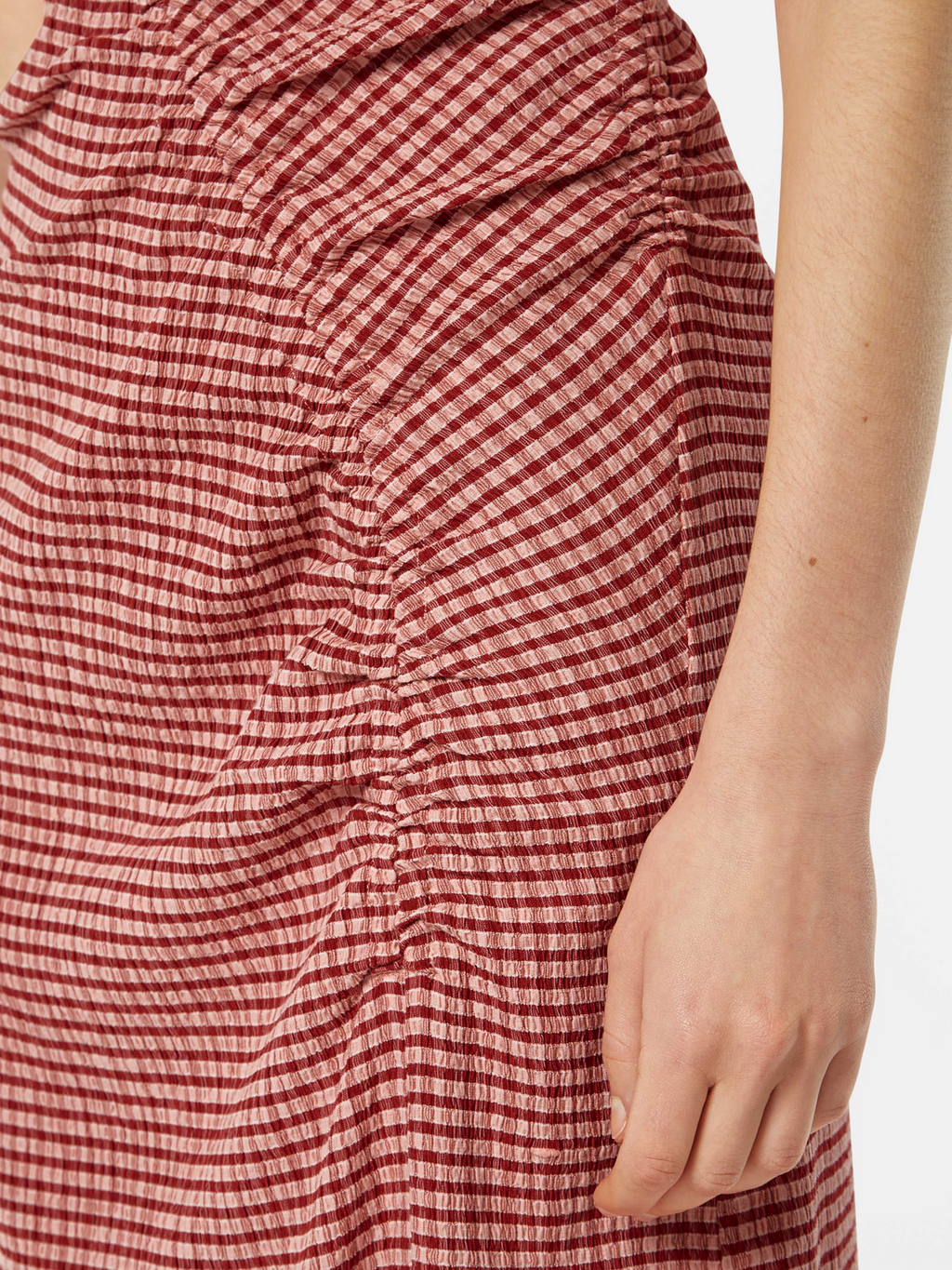 Structured Gingham Midi Dress