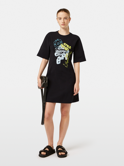 jersey t shirt dress The Carley Off White Made in USA T-Shirt Dress with Lace Hem L/XL Cut from 100% cotton jersey and garment dyed for a soft #15 Red Sequin Jersey TShirt
