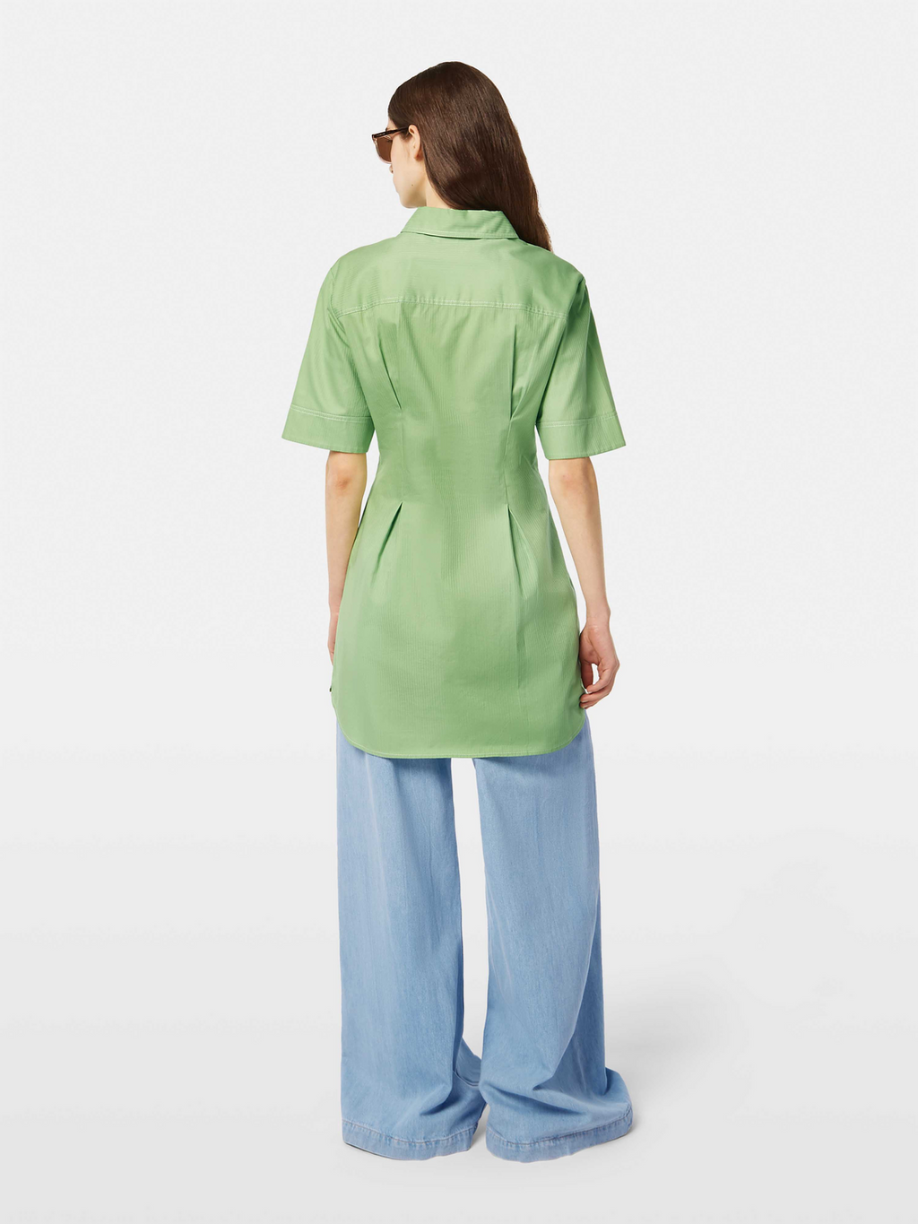 Structured Stripe Mini Shirt Dress